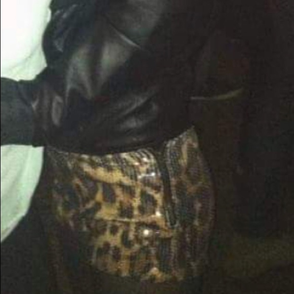 Leopard cheetah print sequence shorts